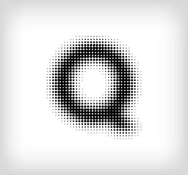 Creative dotted letter Q design. Stock Illustration
