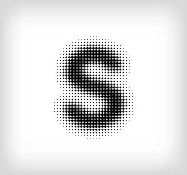 Creative dotted letter S design. Stock Illustration