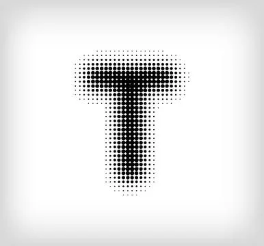 Creative dotted letter T design. Stock Illustration
