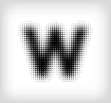 Creative dotted letter W design. Stock Illustration