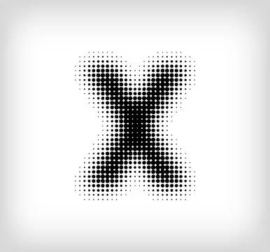 Creative dotted letter X design. Stock Illustration