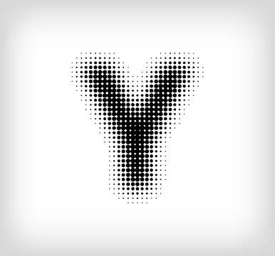 Creative dotted letter Y design. Stock Illustration