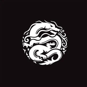 Creative Dragon circle illustration Stock Illustration