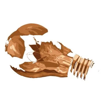 Creative drawing shattered light bulb. Stock Illustration
