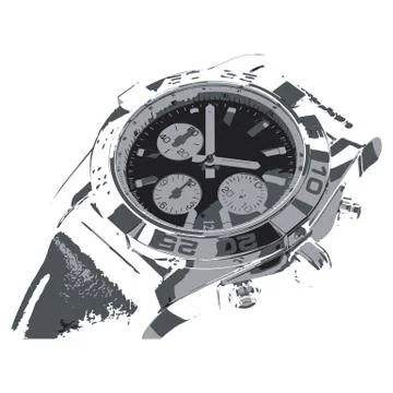 Creative drawing watch. Stock Illustration