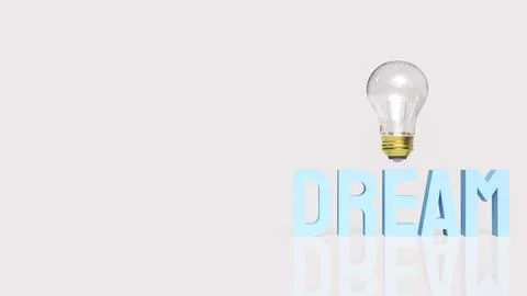 Creative Dream and Inspiration Concept with Floating Light Bulb 3d render. Stock Illustration