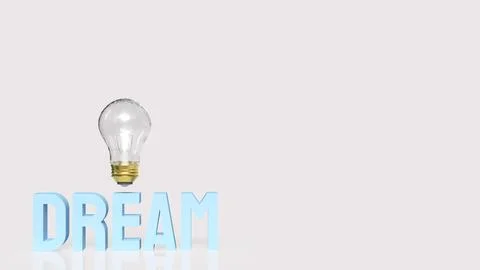Creative Dream and Inspiration Concept with Floating Light Bulb 3d render. Stock Illustration