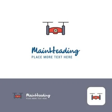 Creative Drone camera Logo Design. Flat color Logo place for Tagline. Vector  Stock Illustration