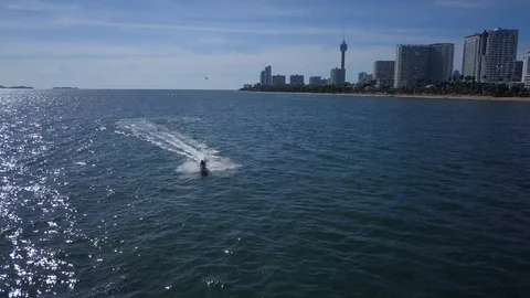 Creative Drone View of Watercraft  in Bangkok sea Stock Footage 122829463