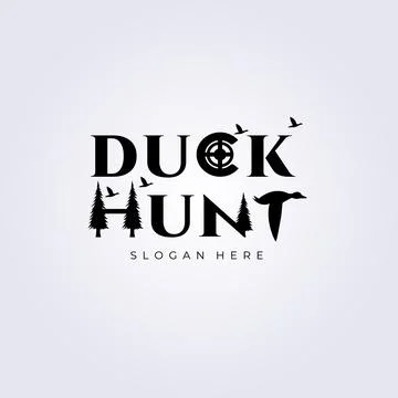 Creative Duck hunt letter mark logo vector illustration design, famous creati Stock Illustration