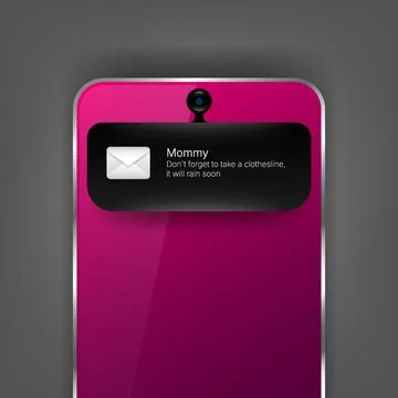 Creative Dynamic Island Message Notification Mobile Interface Stock Illustration