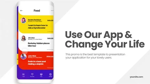 Creative Dynamic Mobile App Feature Showcase After Effects stock