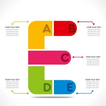Creative  E  alphabet info-graphics design concept vector イラスト素材