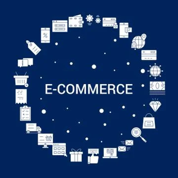Creative E-Commerce icon Background Stock Illustration