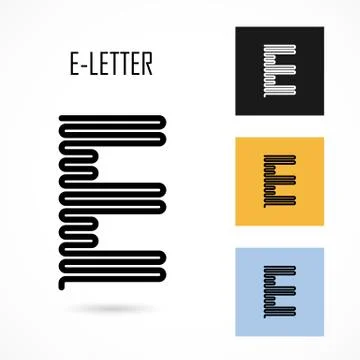 Creative E- letter icon abstract logo design vector template.Creative E- alph Stock Illustration