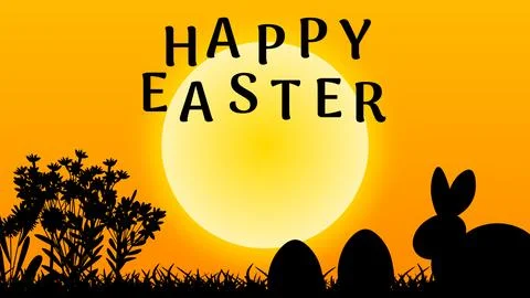 Creative Easter animation using sunrise time concept. Stock Illustration