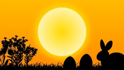 Creative Easter animation using sunrise time concept. 스톡 일러스트