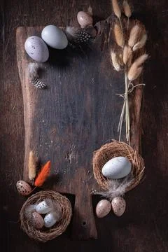 Creative Easter background as a greeting card. 写真素材