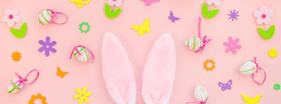 Creative Easter flat lay composition Foto stock