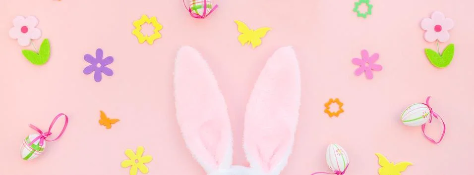 Creative Easter flat lay composition Foto stock