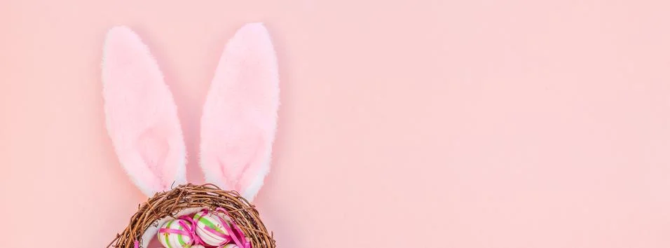 Creative Easter flat lay composition 스톡 사진