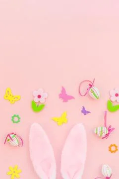 Creative Easter flat lay composition Foto stock