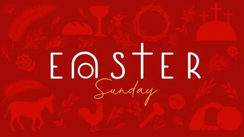 Creative Easter Sunday typography concept with letter A in the open tomb form Ilustración de archivo