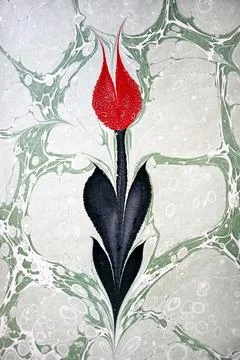 Creative ebru art background with abstract paint. Stock Illustration