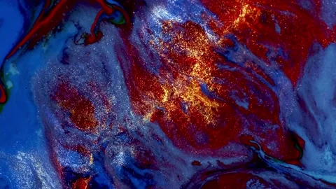 Creative ebru background with abstract acrylic color painted waves. Beautiful Stock Footage 157763509