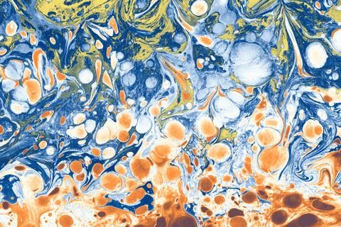Creative ebru background with abstract acrylic painted marbling texture. Stock Photos