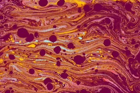 Creative ebru maarbling background texture  with abstract paint. Stock Illustration