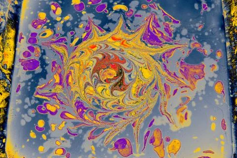 Creative ebru maarbling background texture  with abstract paint. Stock Illustration