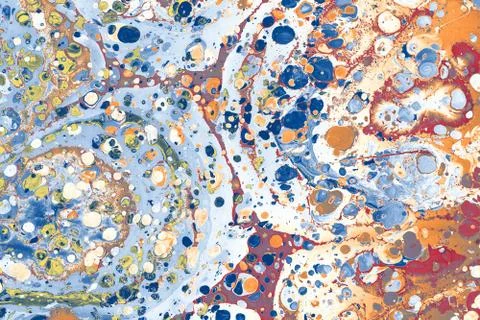 Creative ebru maarbling background texture  with abstract paint. Stock Illustration