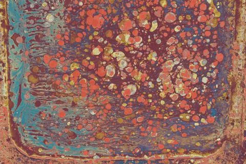 Creative ebru maarbling background texture  with abstract paint. Stock Photos