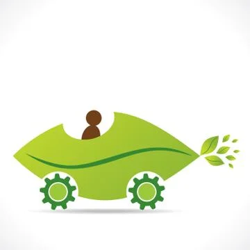 Creative eco leaf car design vector Illustrazione stock