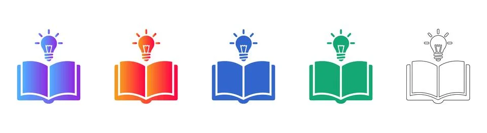 Creative Education and Knowledge Icons Stock Illustration