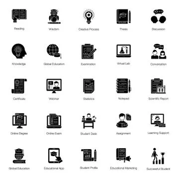 Creative Education Solid Vectors Pack Stock Illustration