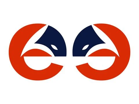 Creative EE Fox Icon Vector Design Stock Illustration