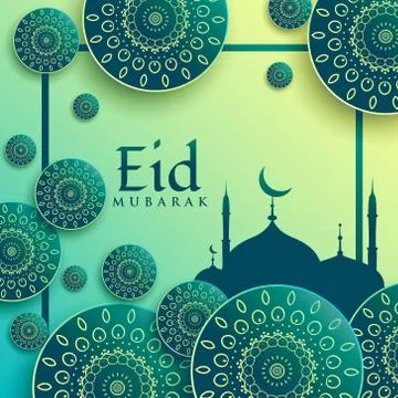Creative eid festival greeting background with islamic patterns Stock Illustration