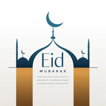Creative eid festival greeting with text space Stock Illustration