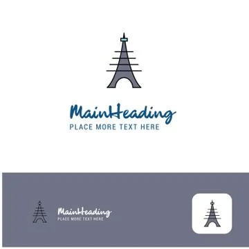 Creative Eiffel tower Logo Design. Flat color Logo place for Tagline. Vector  Stock Illustration