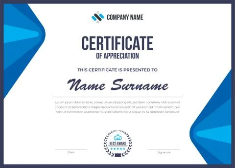 Creative elegance multipurpose professional eps certificate template design Illustrazione stock