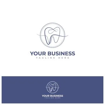 Creative elegance Teeth logo design template flat style Stock Illustration