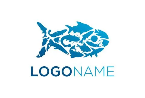 Creative Elegant Fish Logo Design, Fishing Logo.	 Stock Illustration
