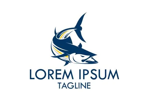 Creative Elegant Fish Logo Design, Fishing Logo	 Stock Illustration