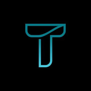 Creative elegant letter T vector emblem Stock Illustration
