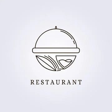 Creative elegant line restaurant cake dessert bar logo vector illustration de Stock Illustration