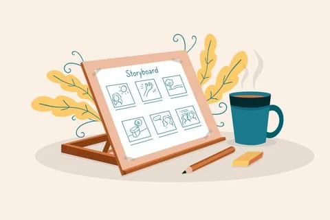 Creative elements for storyboard concept Stock Illustration