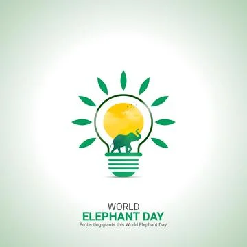 Creative elephant day ads design. elephant day, elephant vector design, Aug.. Stock Illustration