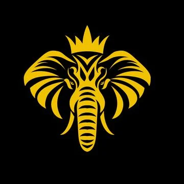 Creative elephant face vector design as like as safari wildlife silhouette .. Illustration